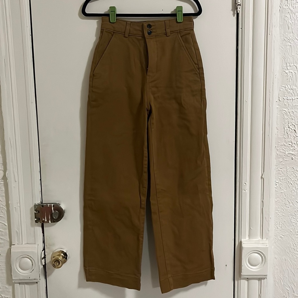 Everlane Organic Wide-Leg Pant, Tapenade (Brown)